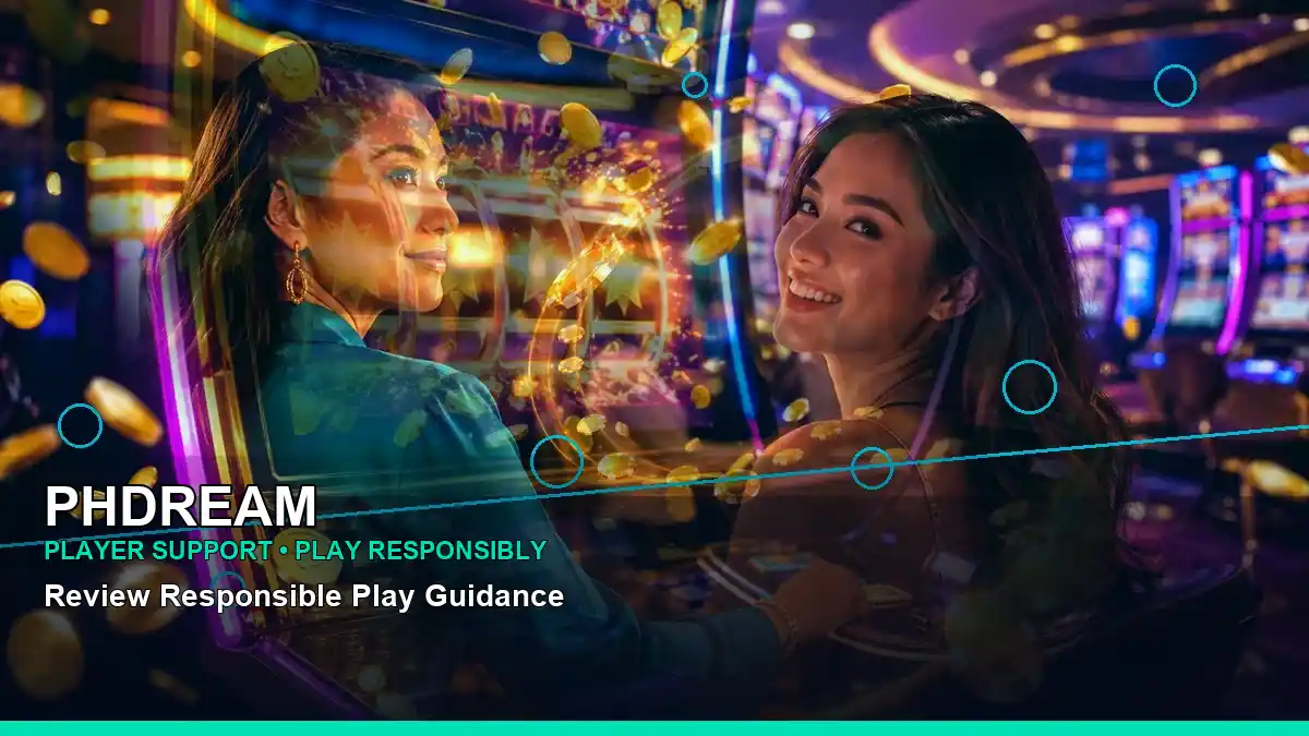 PHDREAM mobile casino page featuring first-deposit rewards in a layered collage for Philippine players